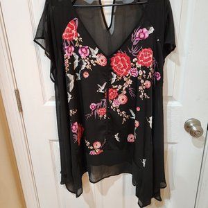 Torrid Floral Bird Blouse